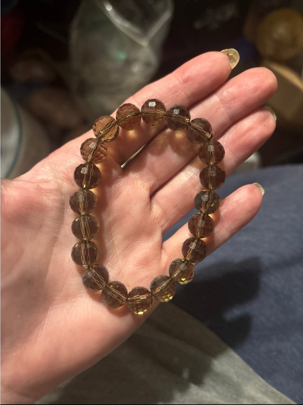 Smoky Citrine Faceted Bead Bracelet